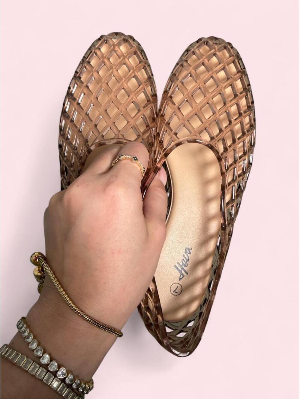 Beige/tan women’s jelly shoes - Picture 4 of 4